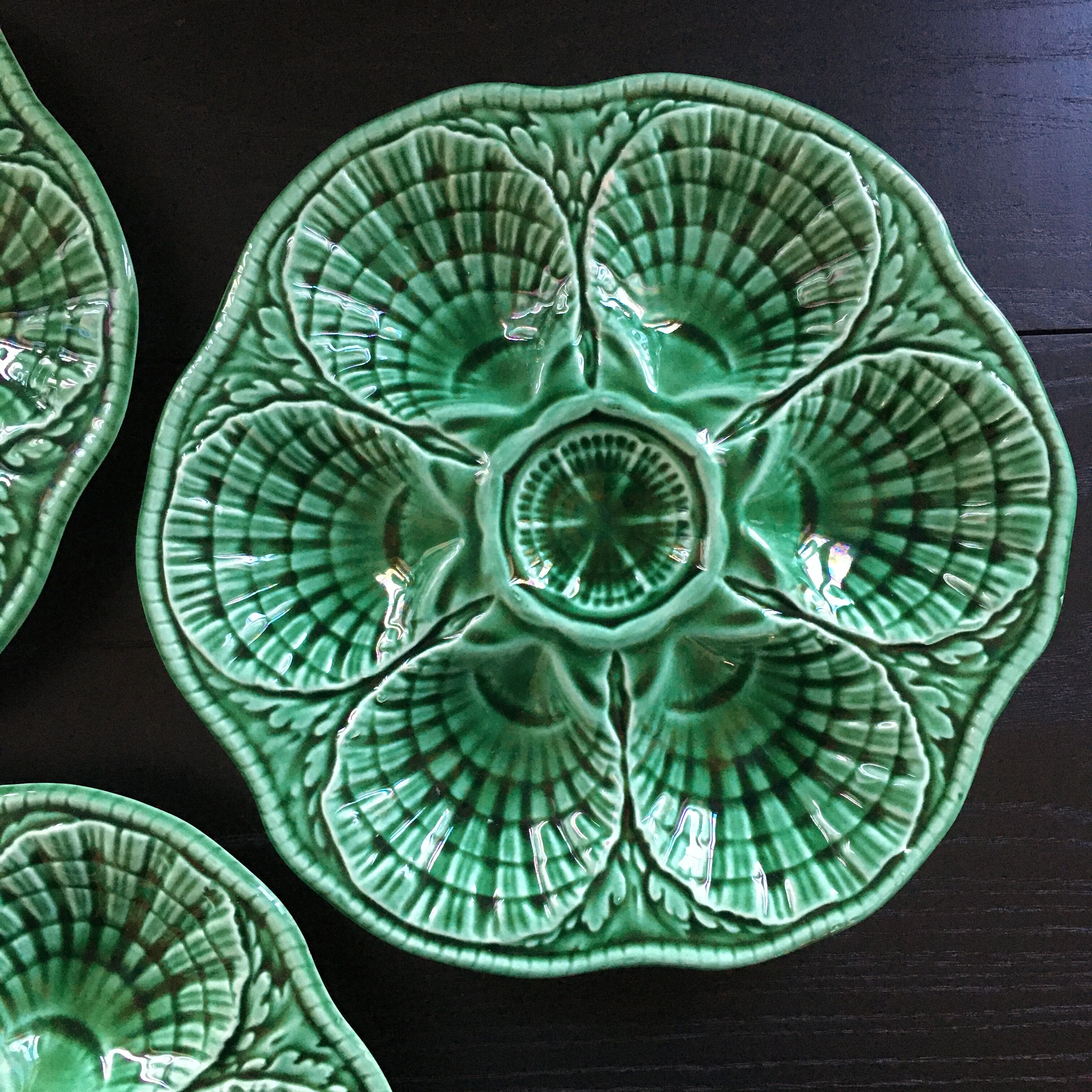 Lot 3 oyster plates Sarreguemines