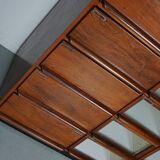 Vintage dutch hardwood haberdashery shop cabinet, 1930s