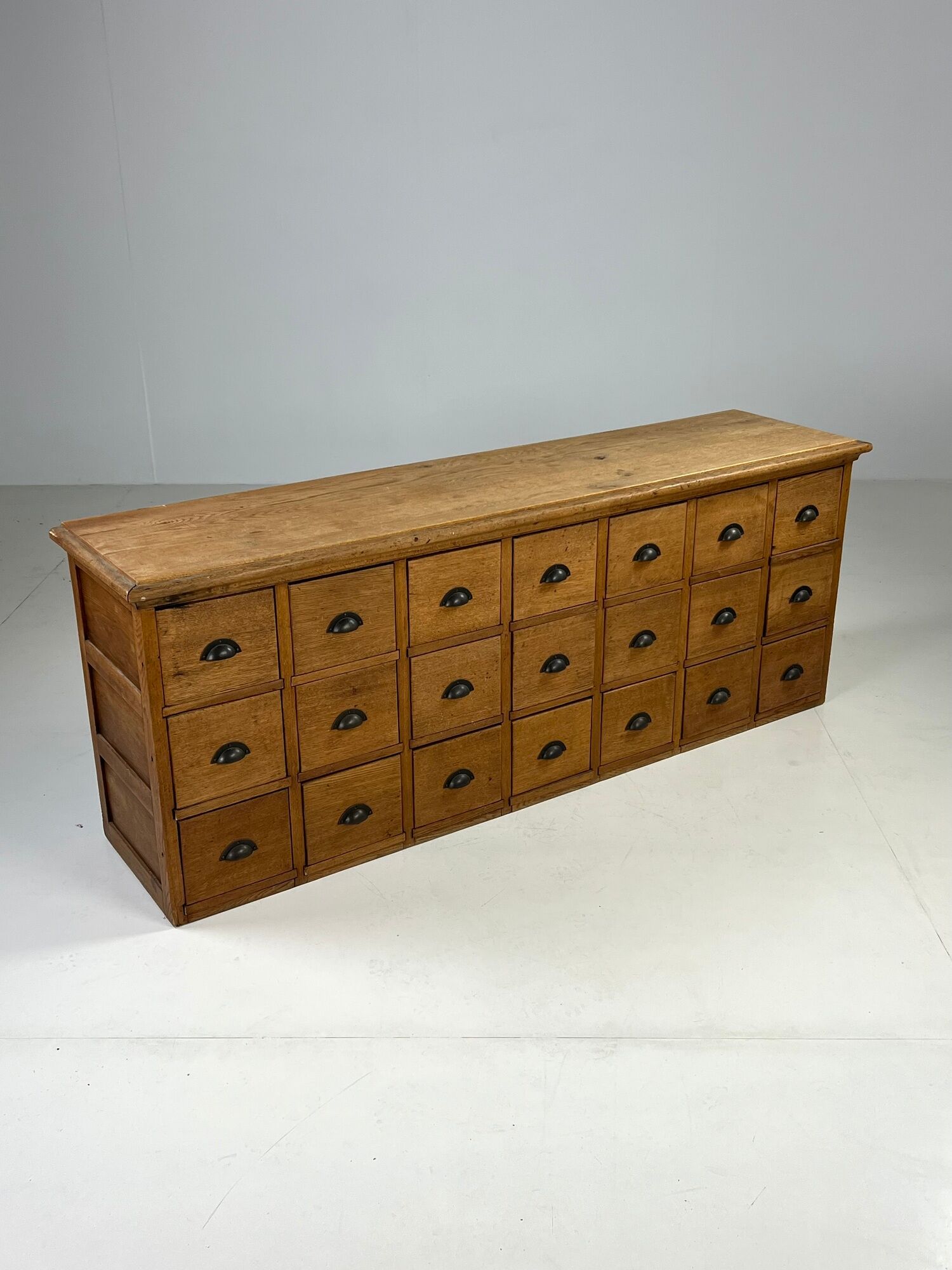 Pharmacy cabinet chest of drawers large oak antiques