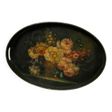 Plateau bois peint nature morte