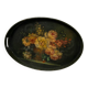 Still life painted wood tray
