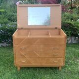 Dresser / dressing table vintage light wood 60s