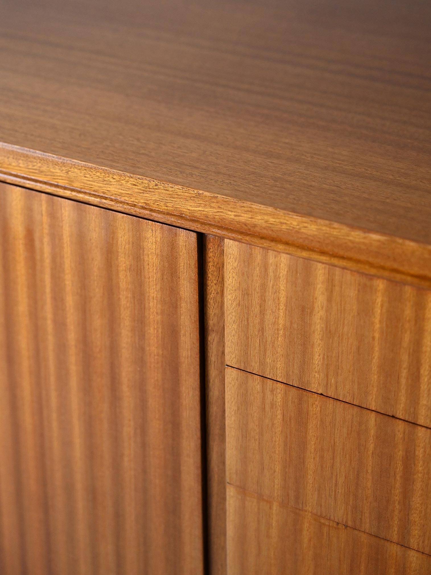 Scandinavian high sideboard with central drawers