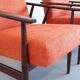Fauteuil 1960 Henryk Lis Mid Century en orange rouille
