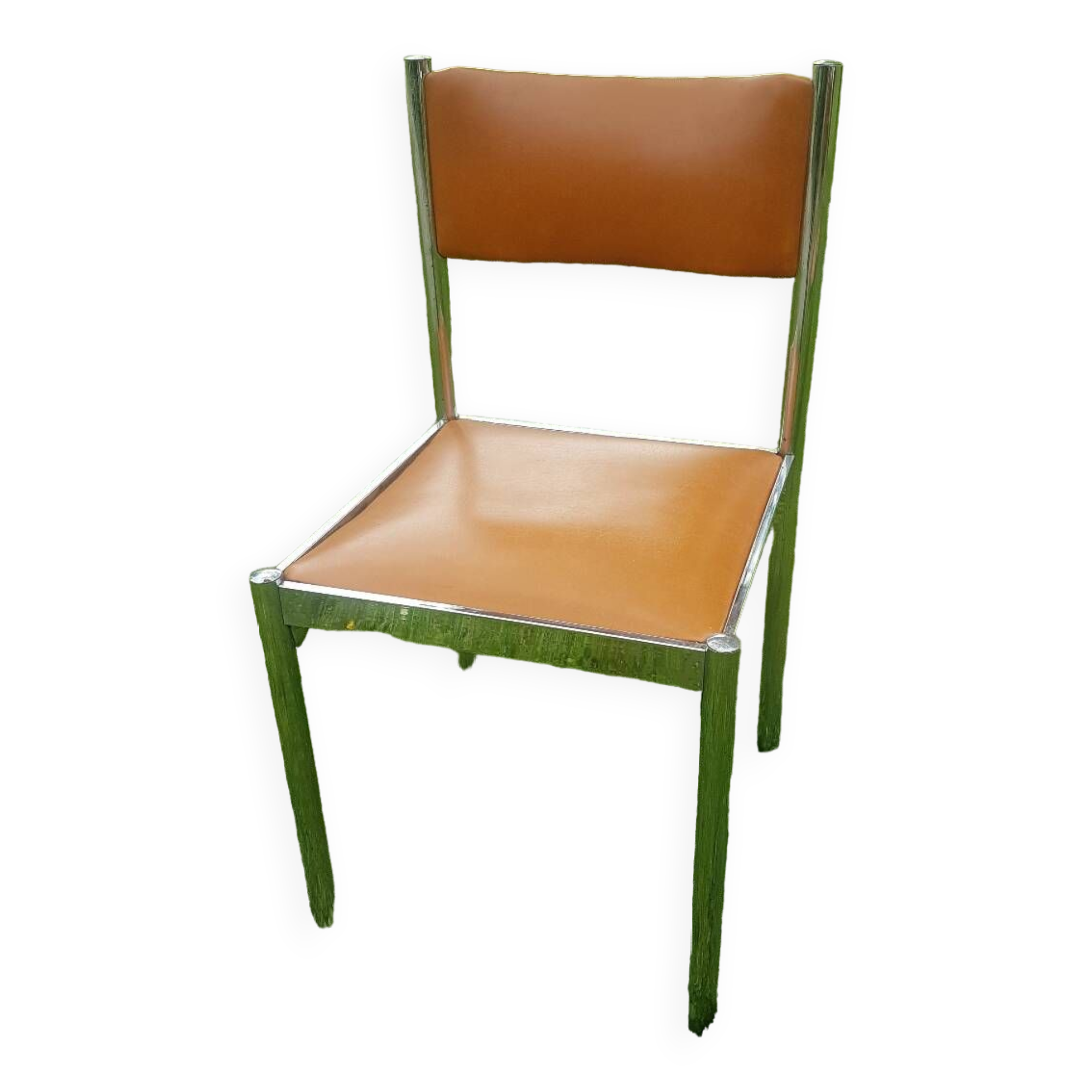 Collomb 70 chrome and skai chairs