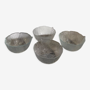 4 cups bowls transparent glass sheets