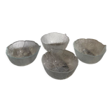 4 cups bowls transparent glass sheets