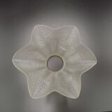 Replacement lampshade in vintage French opaque white glass with fluted edge 0183