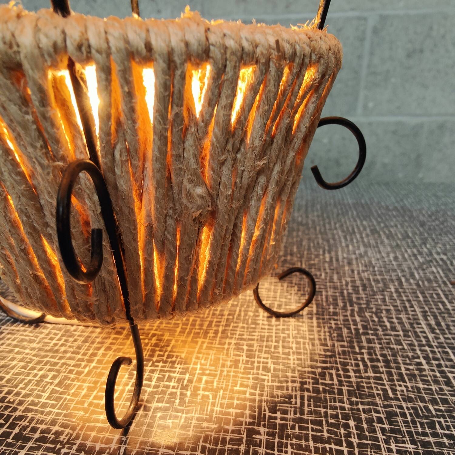 Metal and rope lamp 1960