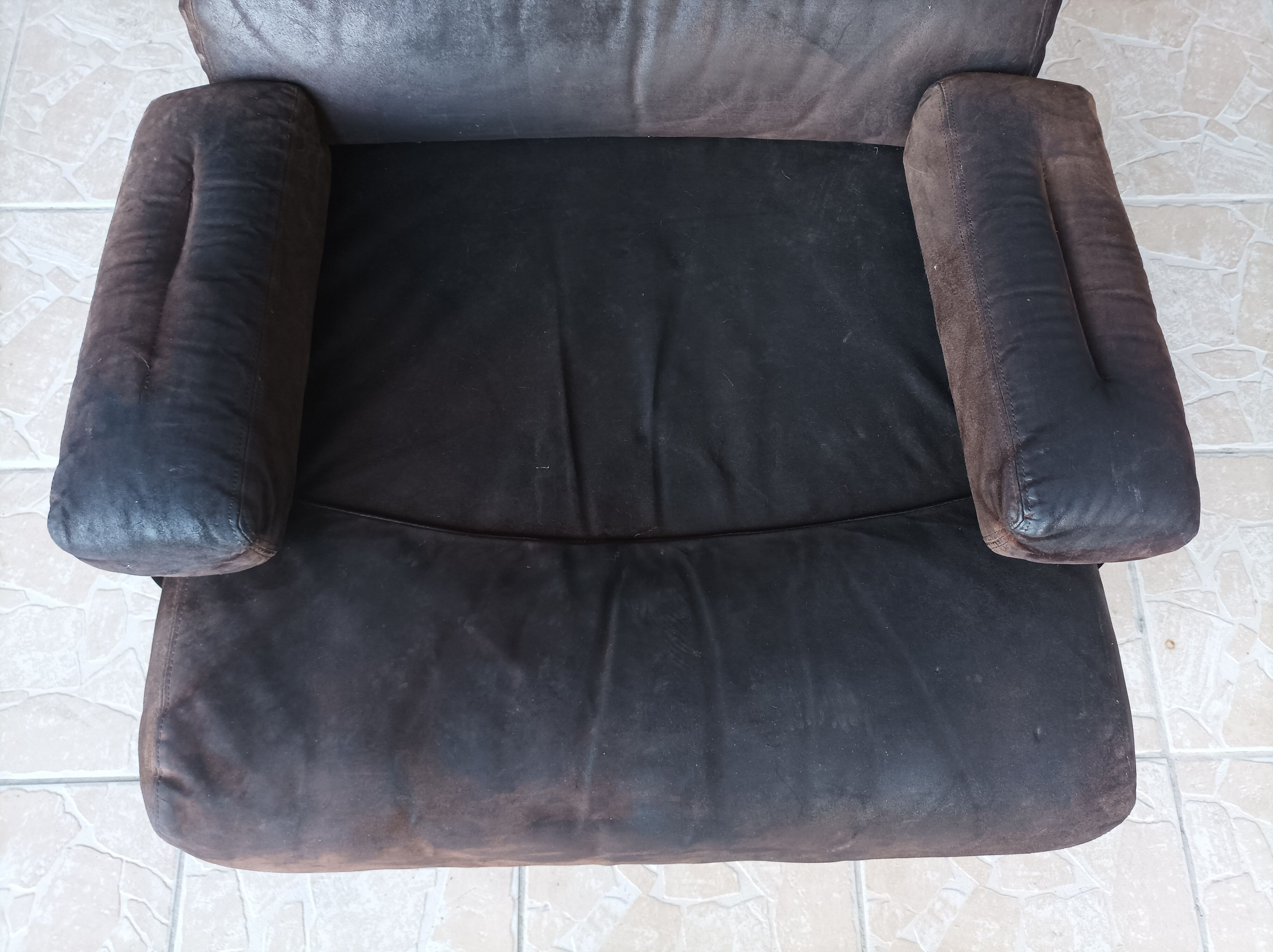 Fauteuil en cuir et métal chrome