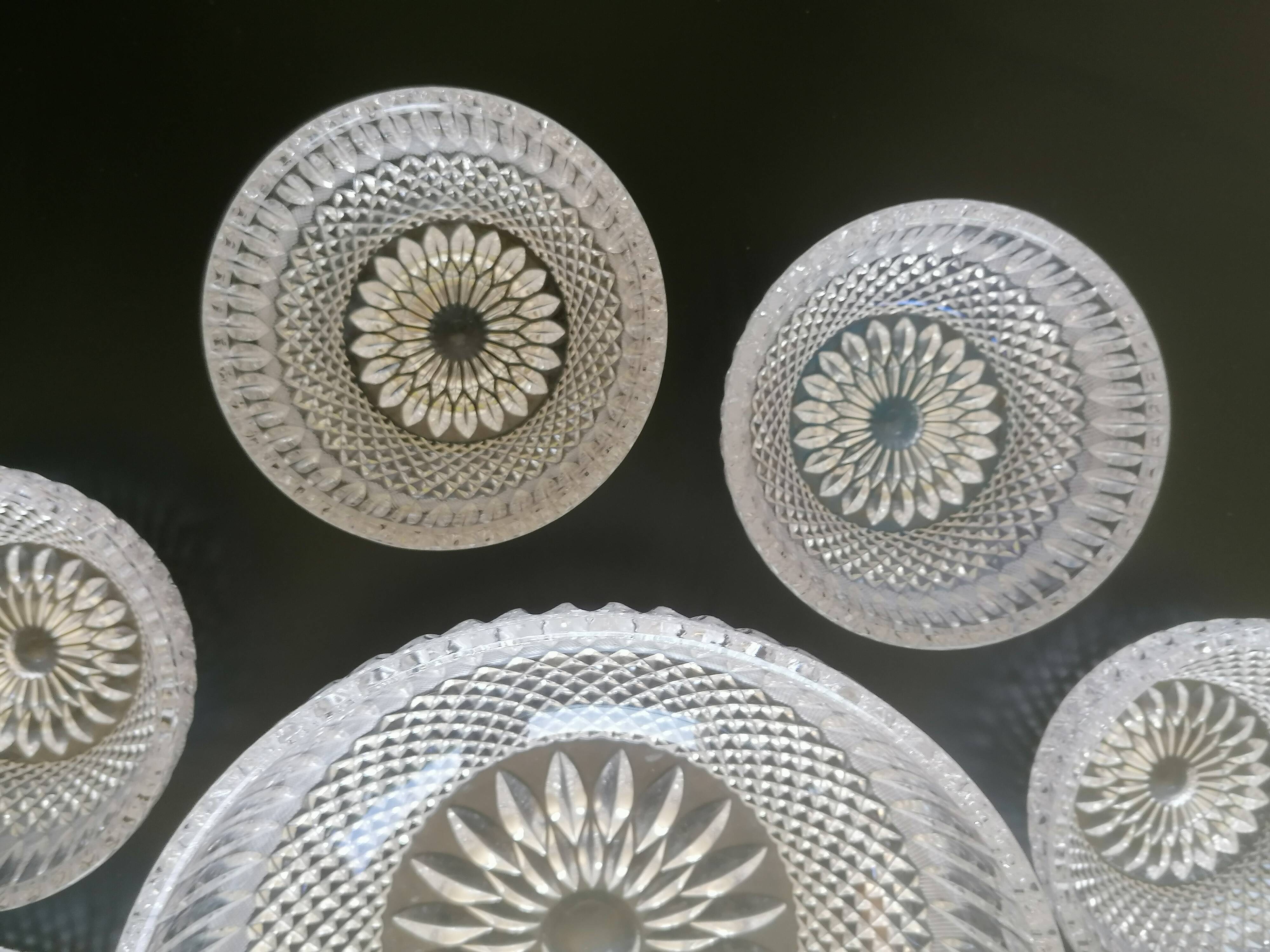 Crystal fruit service with its 8 matching bowls.