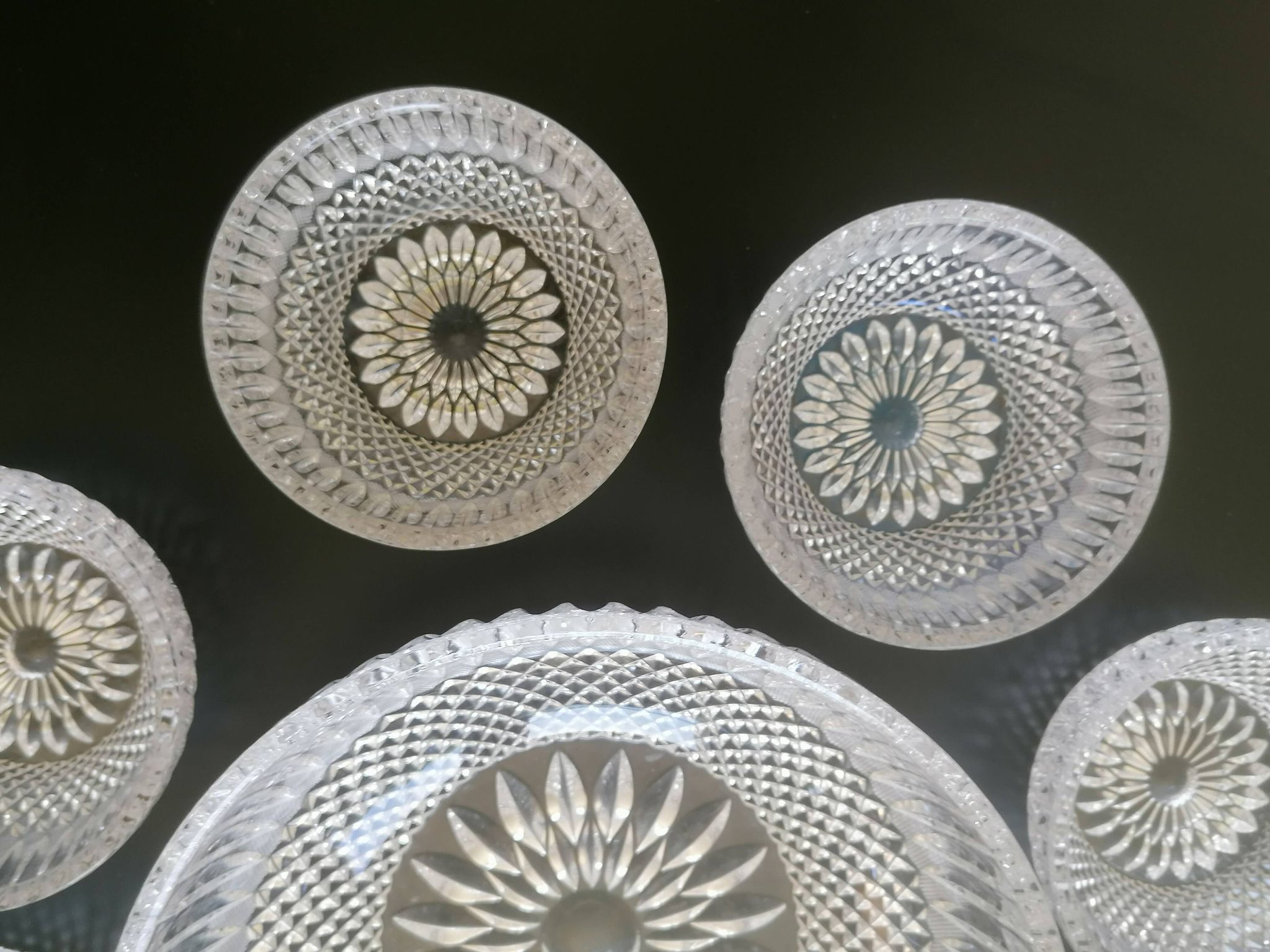Crystal fruit service with its 8 matching bowls.