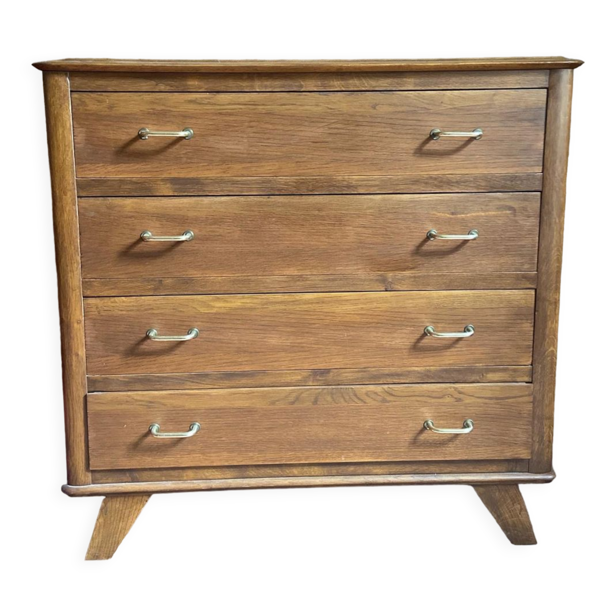 Vintage chest of drawers oak compass feet
