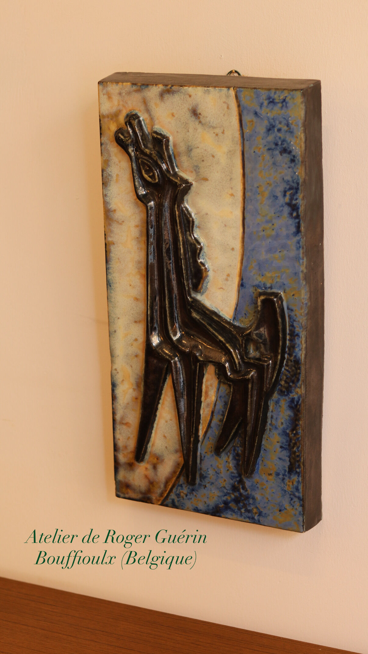 Wall ceramic in stoneware signed Guérin (Bouffioulx)