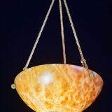 Art Deco great design brown alabaster chandelier, 1940s