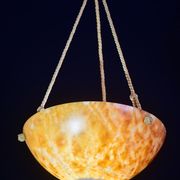 Art Deco great design brown alabaster chandelier, 1940s