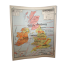 Map British Islands United Kingdom vidal lablache 60s