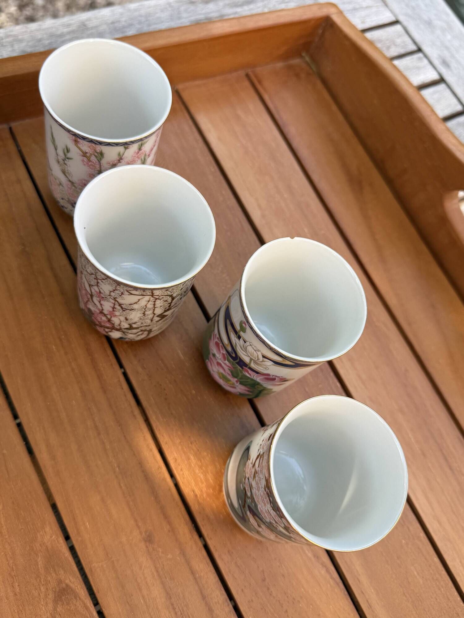 4 tasses japonaises Franklin Porcelain – Édition limitée 1981