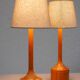 Lampes de table en chêne scandinave d'Elpe, ensemble de 2