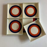Set of 5 trays target Prisunic design 1960