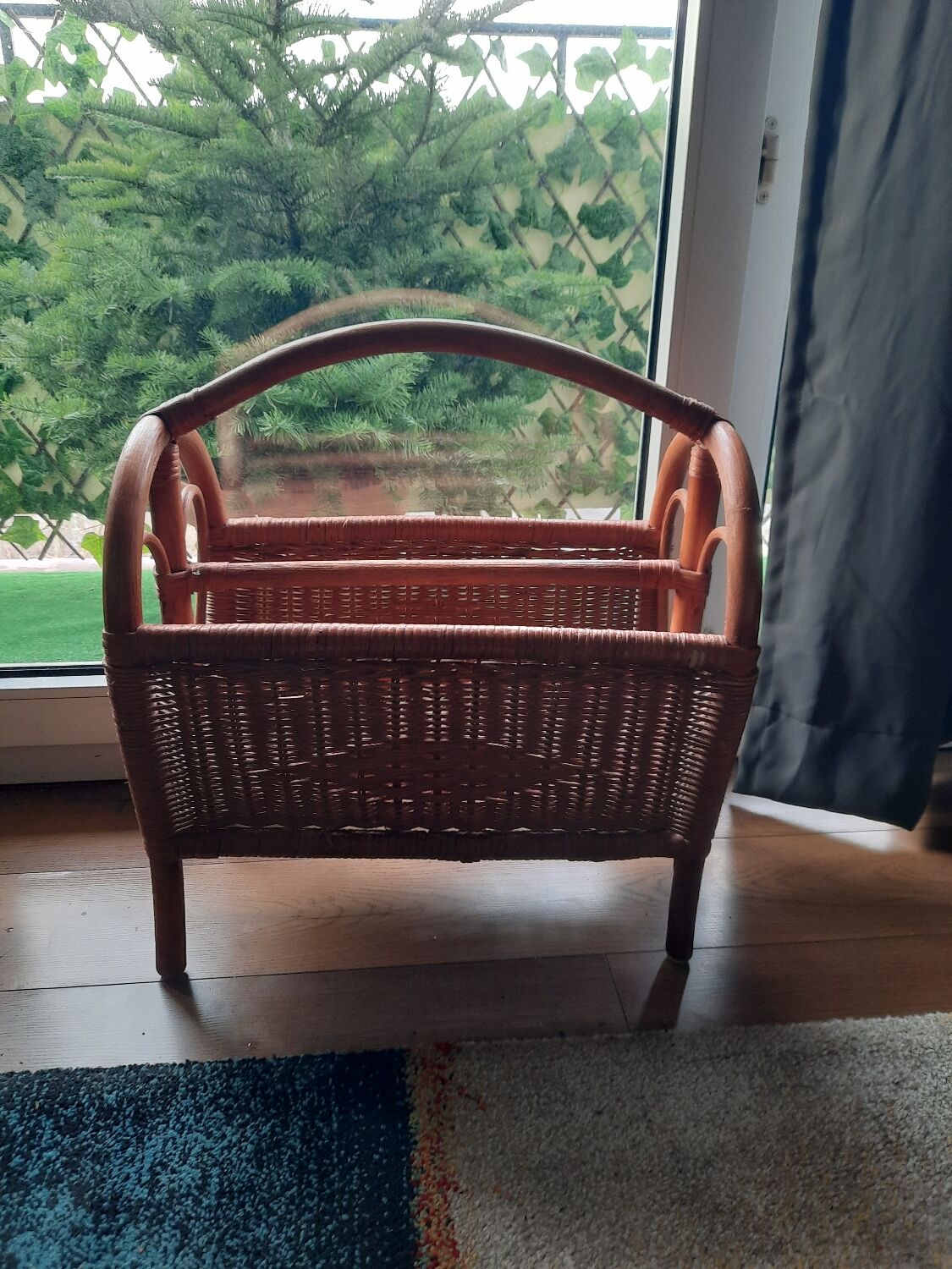 Rattan magazine holder