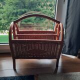 Rattan magazine holder