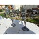 Pair of silver-plated metal candlesticks