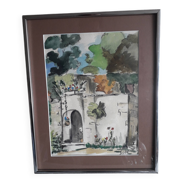 Tableau ancien représentant un paysage