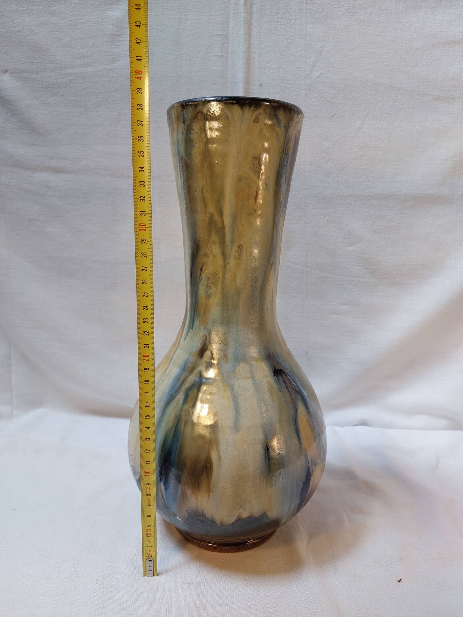 Grand vase en grès flammé de Boufflioux signé GUÉRIN - Années 30