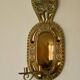 X-large mid-century Swedish brass Baroque sconce with double arm design