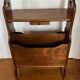 Vintage wooden end table magazine holder