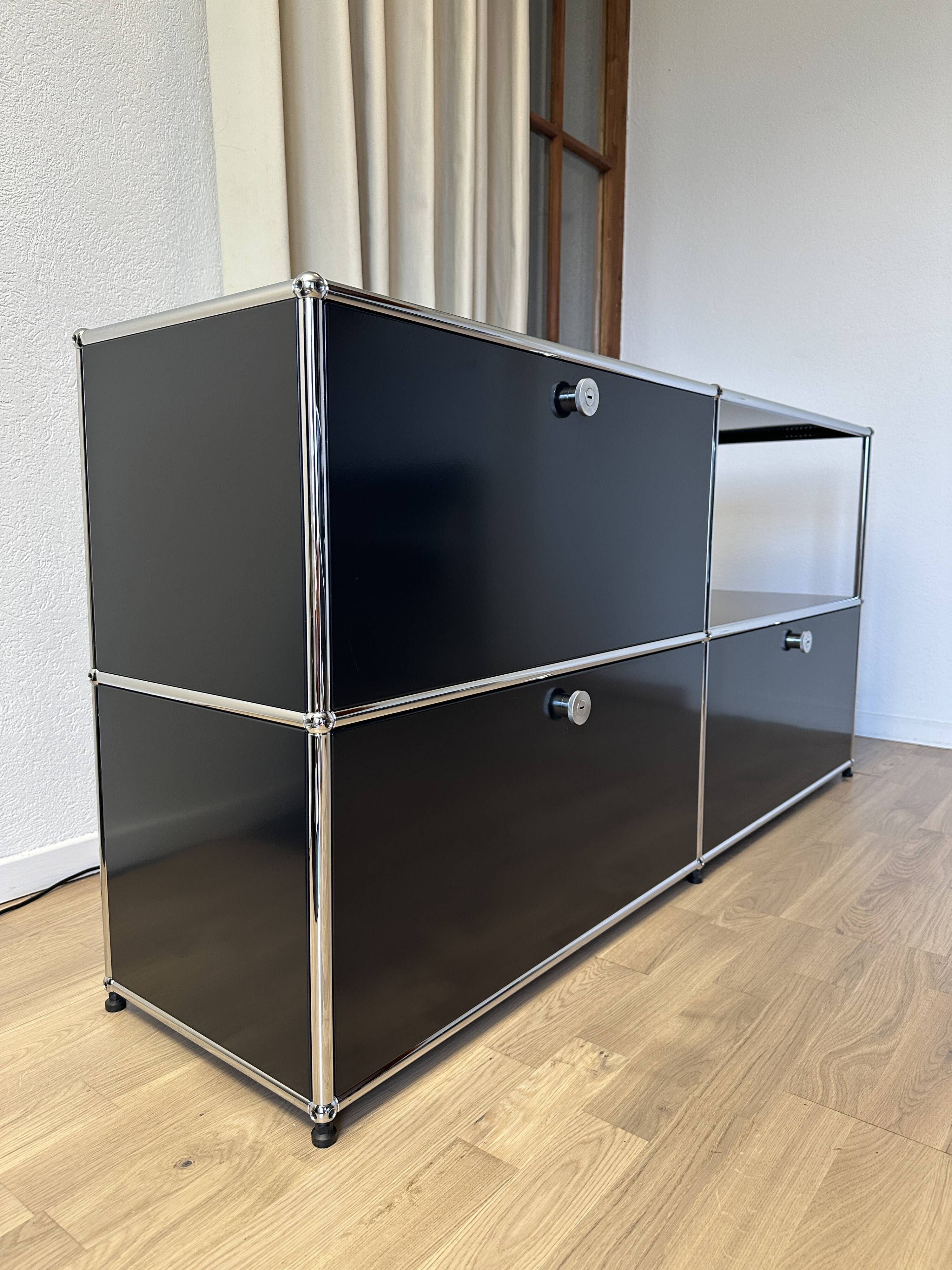 USM Haller chest of drawers in Graphite Black