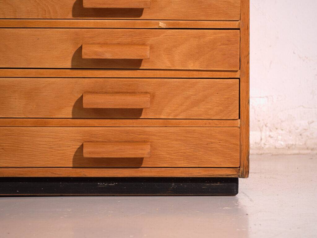 Antique plan cabinet made of beech wood – Slovakia, circa 1960