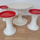 Midcentury Set of Three Tulip Stools and Coffee Table, Space Age, Germany, 1970s