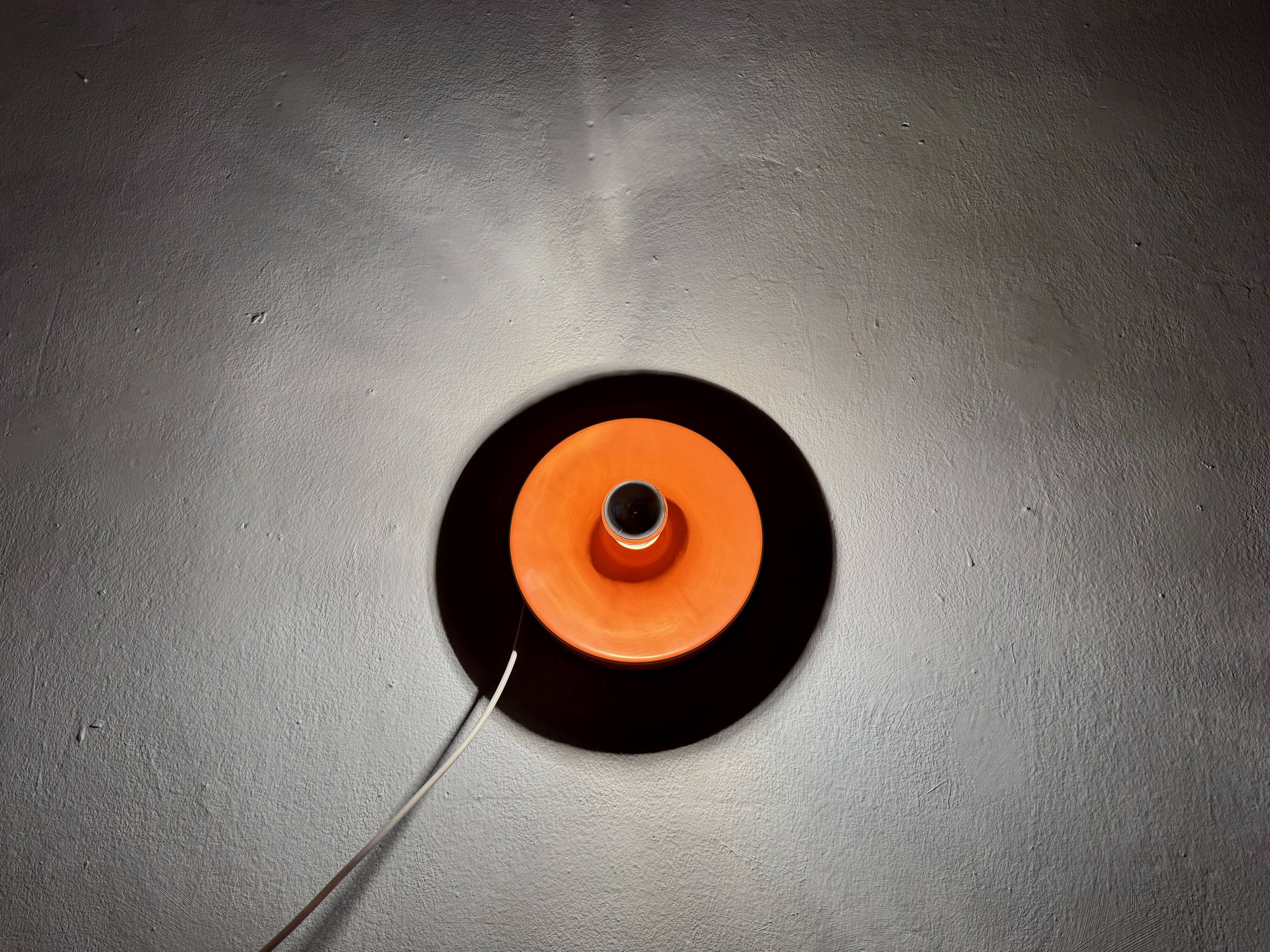 Orange 1970s Ufo Wall or Ceiling Lamp from Staff