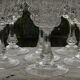 Set of 6 crystal water glasses from arques, pompadour model