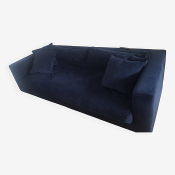 Blue velvet sofa 3 seats - PANAC