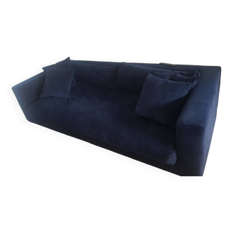 Blue velvet sofa 3 seats - PANAC