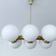 Vintage Glass Brass  Pendant Light, 1950s