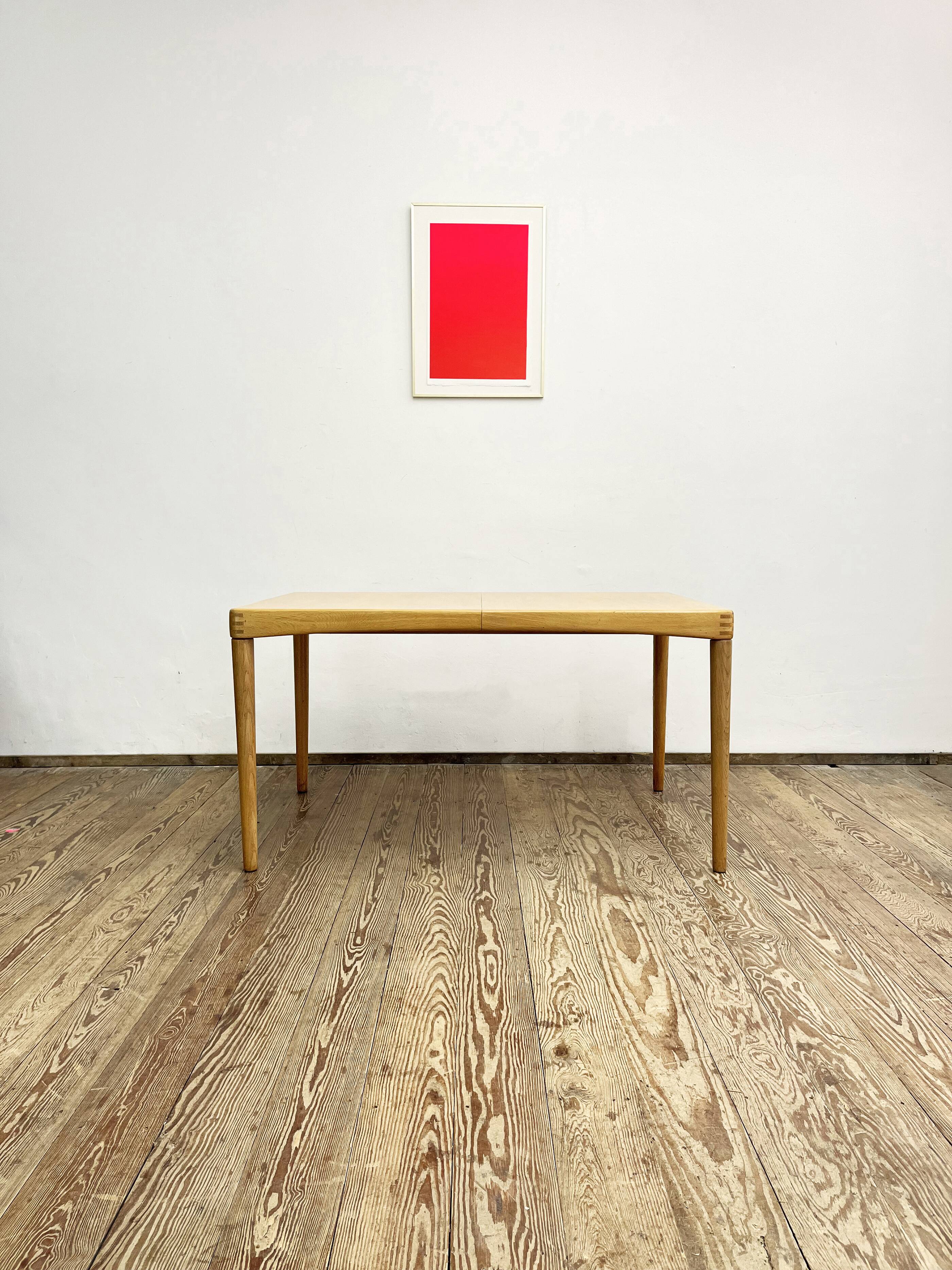 Mid-Century Modern Extendable Dining Table in Oak Wood by H.W. Klein for Bramin, 1960