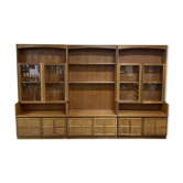 English library in 3 modules from the 1980s in teak