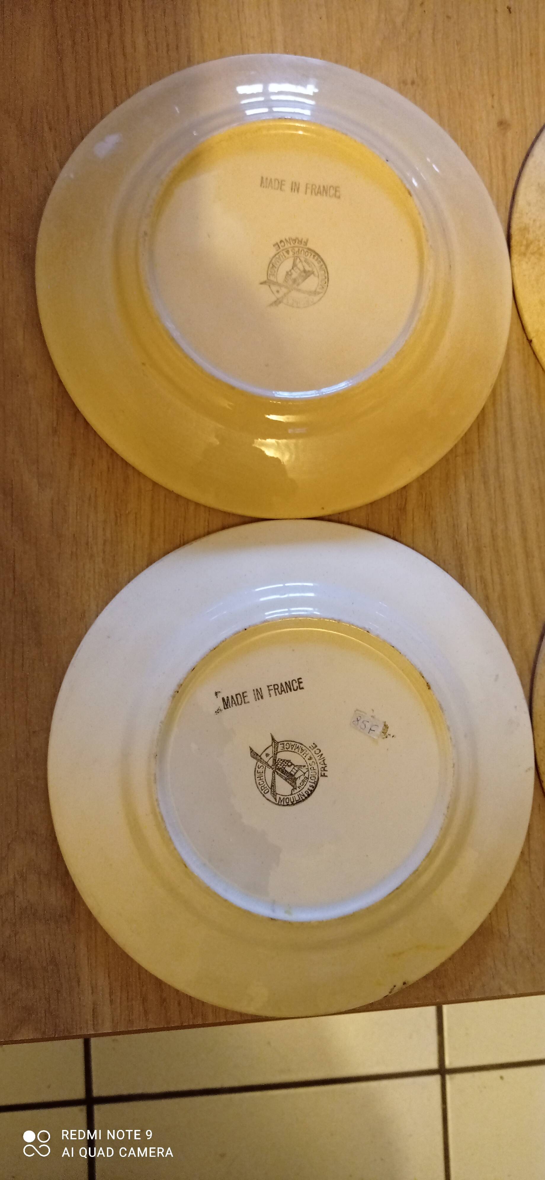 Old barbotine plates from the Orchies factory
