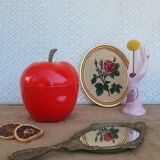 Seau pomme à glacons rouge vintage