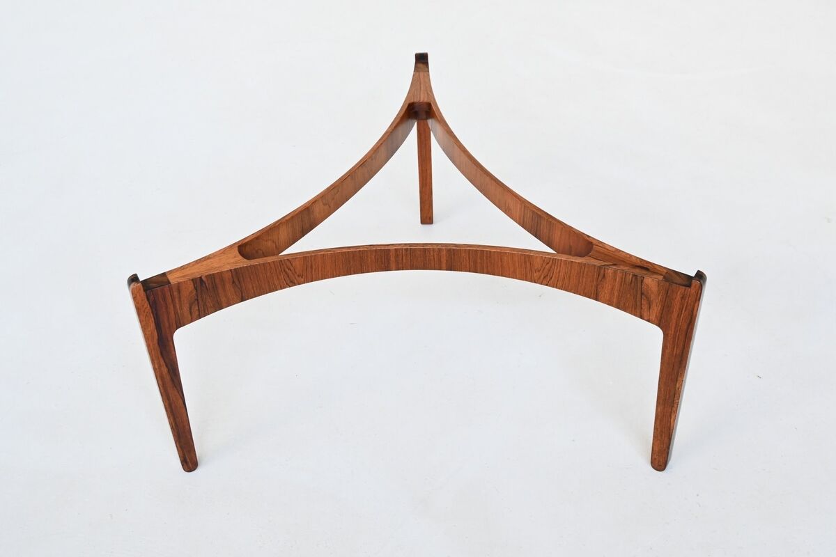 Sven Ellekaer sculptural coffee table rosewood Linneberg Denmark 1962