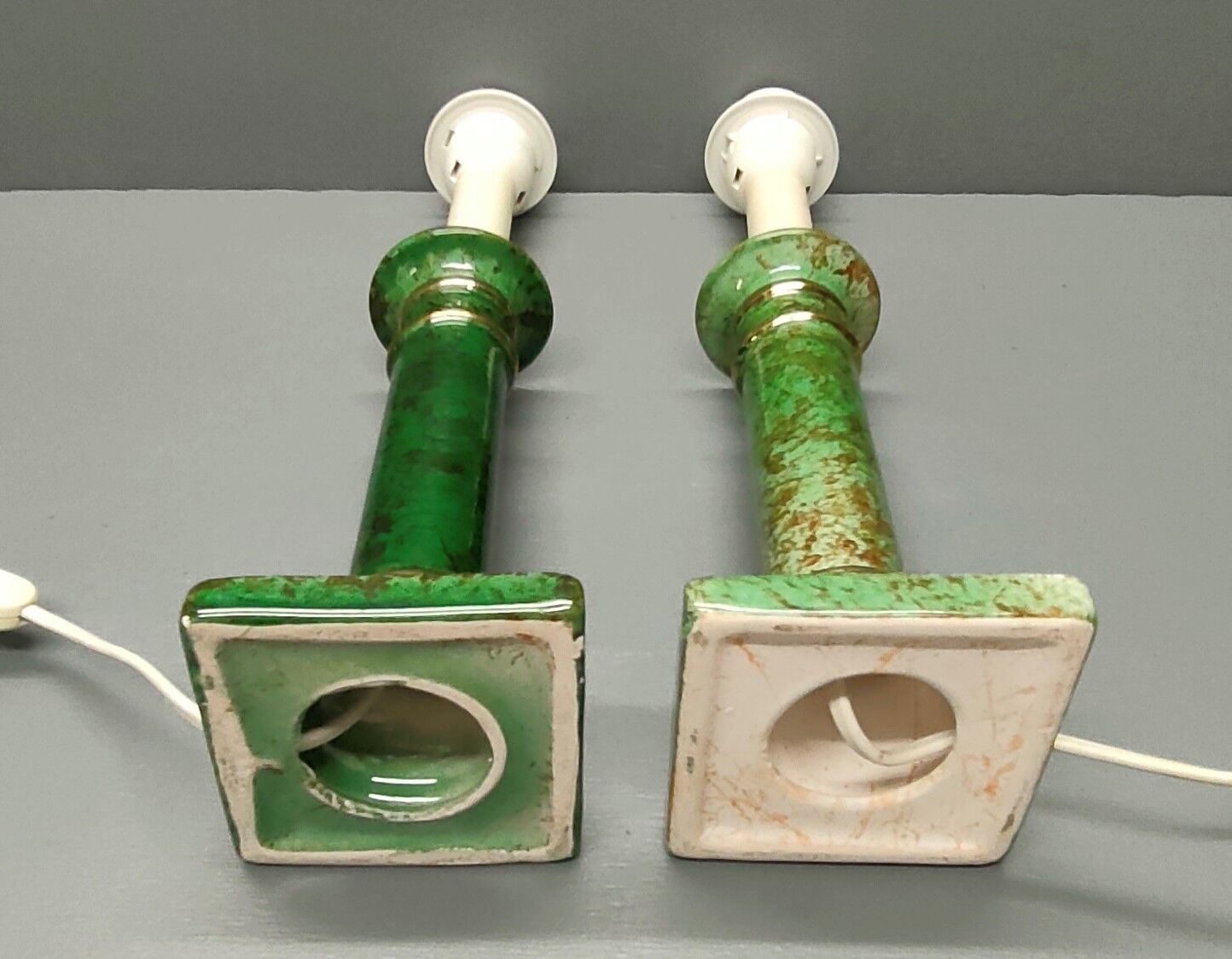 Pair of table lamps in the taste of antique marble columns, 1980s, France