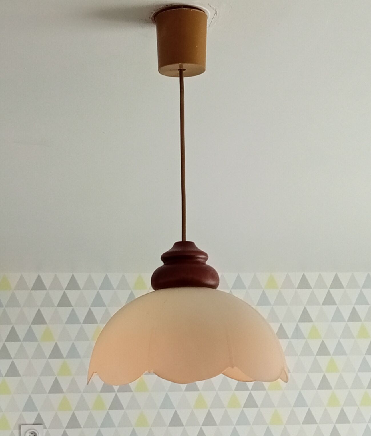 Vintage opaline pendant lamp