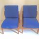 Pair of solid teak armchairs 50s