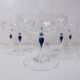 6 champagne glasses in Arques crystal Venice sapphire