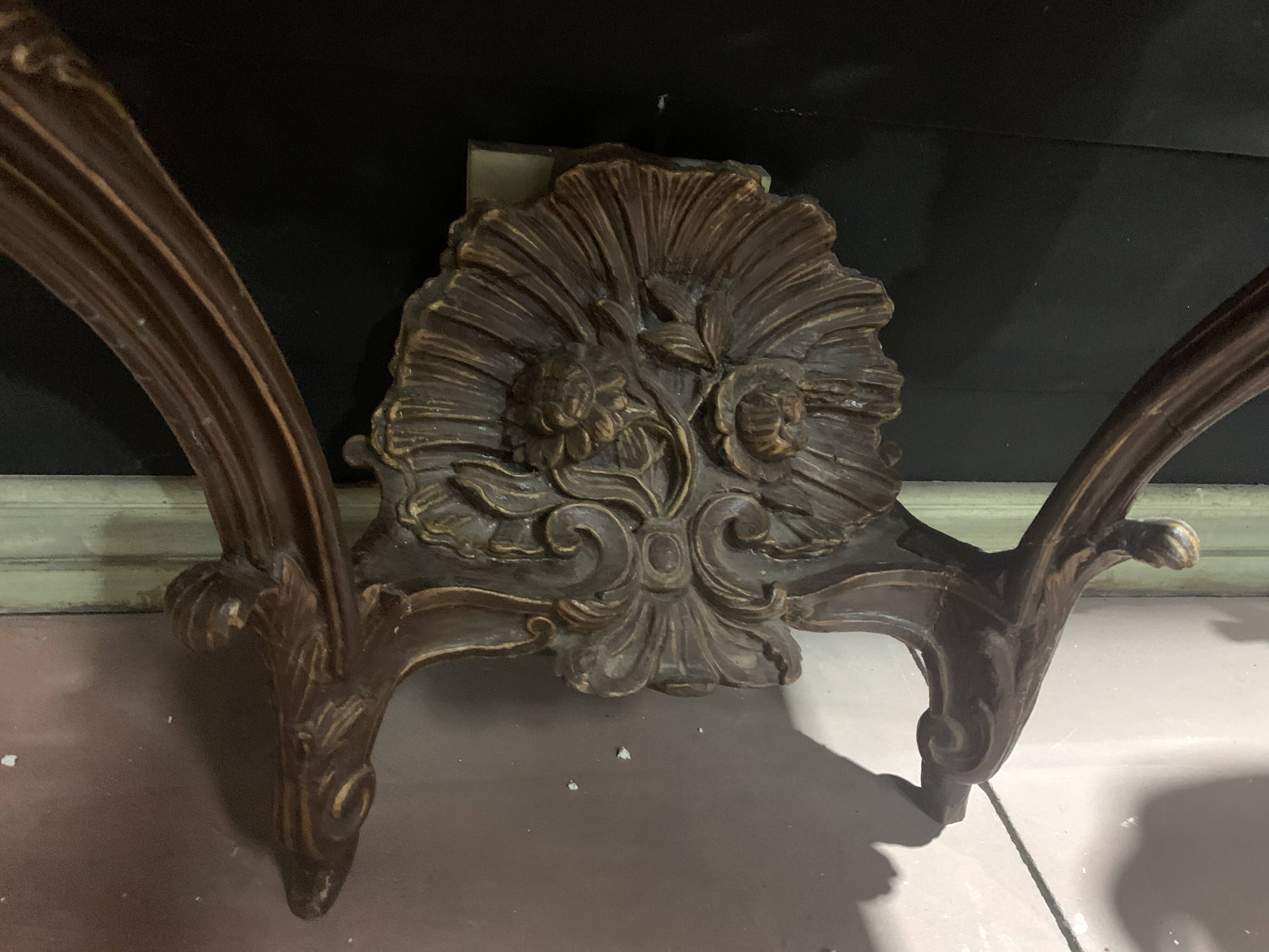 Louis XV console in carved and patinated wood, 18th century period