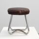 Bauhaus Modernist Stool with Chrome Tubular Frame and Leather Seat, Germany